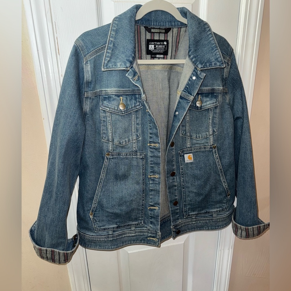 Carhartt Blue Denim Jean Jacket, L